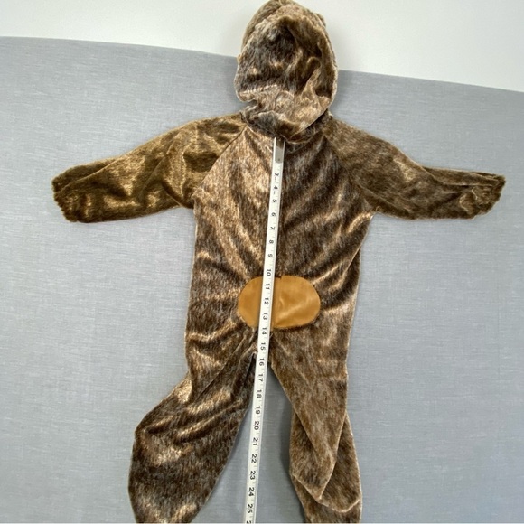 Monkey Costume with Hood Sz 4-6X Zipper Up Plush Cute and Cozy for Halloween - Picture 9 of 10